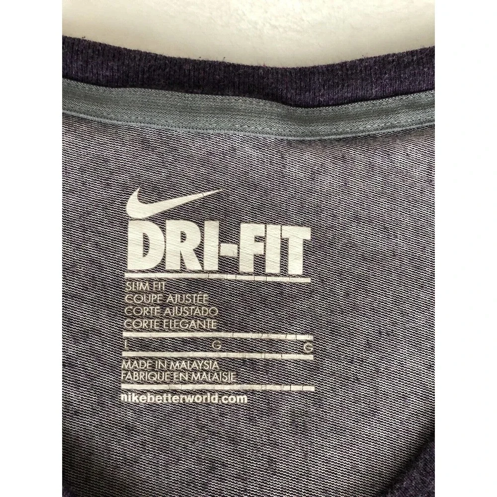 Women's Nike Dri-fit‎ Heathered Purple Long Sleeve Shirt Size Large Slim Fit